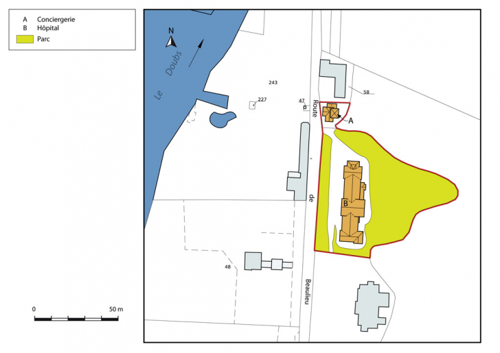 Plan-masse et de situation. © Mathias Papigny / Région Bourgogne-Franche-Comté, Inventaire du patrimoine - 2013