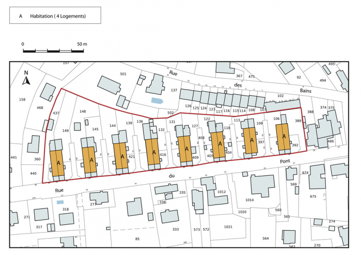 Plan-masse et de situation de la cité ouvrière. © Mathias Papigny / Région Bourgogne-Franche-Comté, Inventaire du patrimoine - 2013