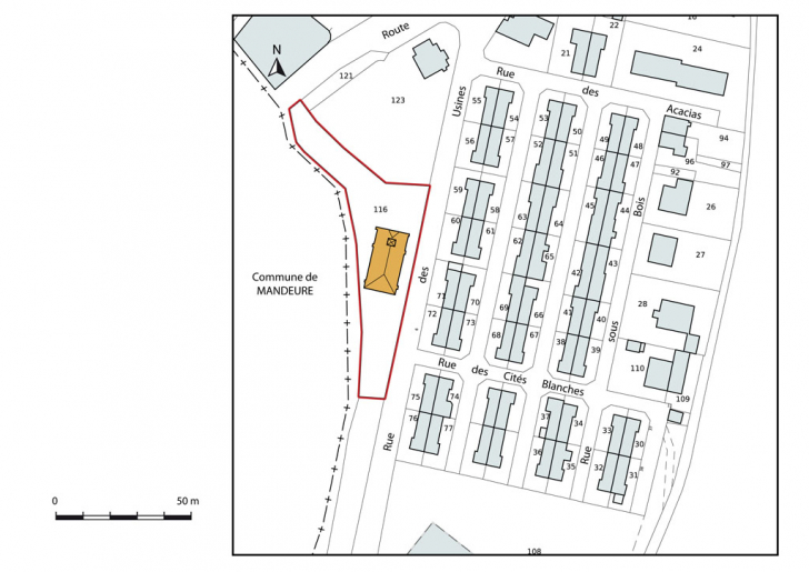 Plan-masse et de situation. © Mathias Papigny / Région Bourgogne-Franche-Comté, Inventaire du patrimoine - 2013