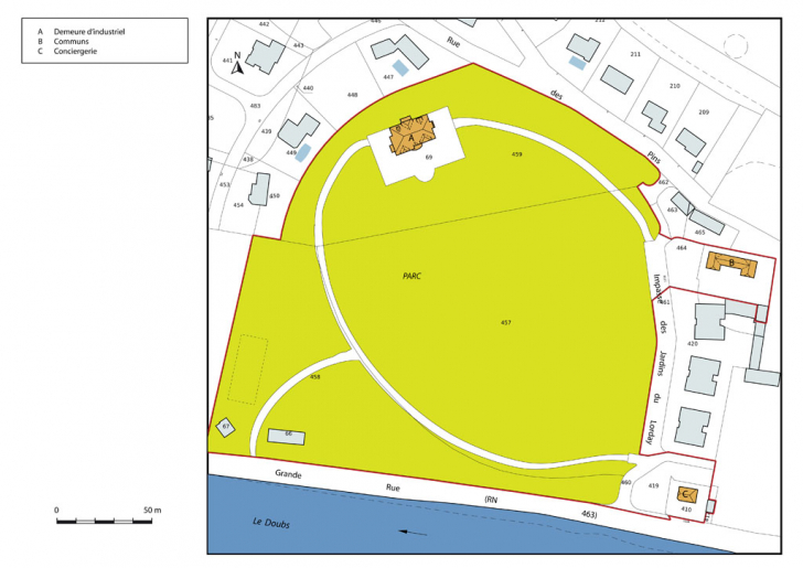 Plan-masse et de situation. © Mathias Papigny / Région Bourgogne-Franche-Comté, Inventaire du patrimoine - 2013