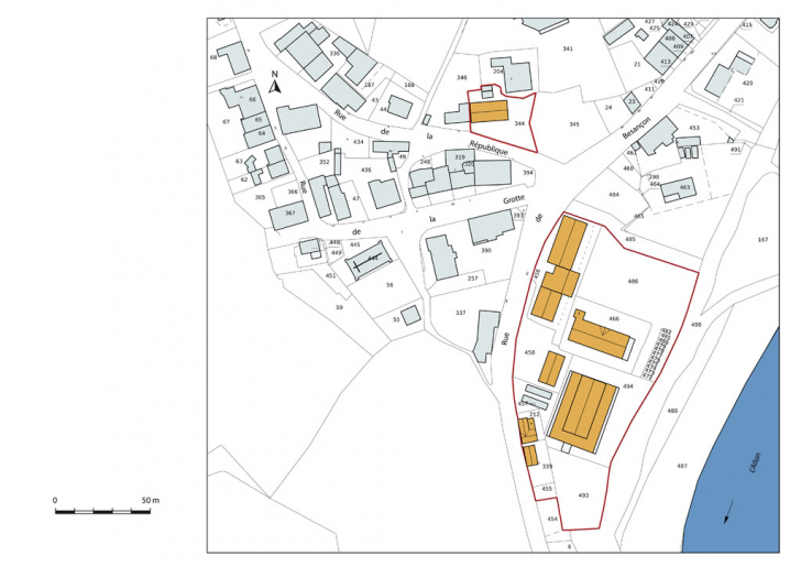 Plan-masse et de situation. © Mathias Papigny / Région Bourgogne-Franche-Comté, Inventaire du patrimoine - 2013