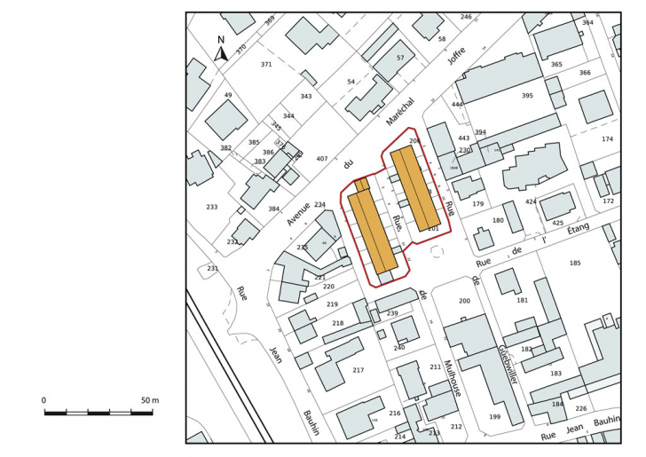 Plan-masse et de situation. © Mathias Papigny / Région Bourgogne-Franche-Comté, Inventaire du patrimoine - 2013