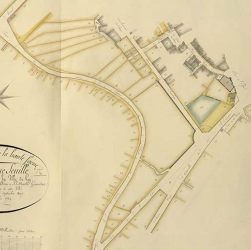 Plan d'alignement de 1839 © Christiane Roussel / Archives départementales de la Haute-Saône - 2013