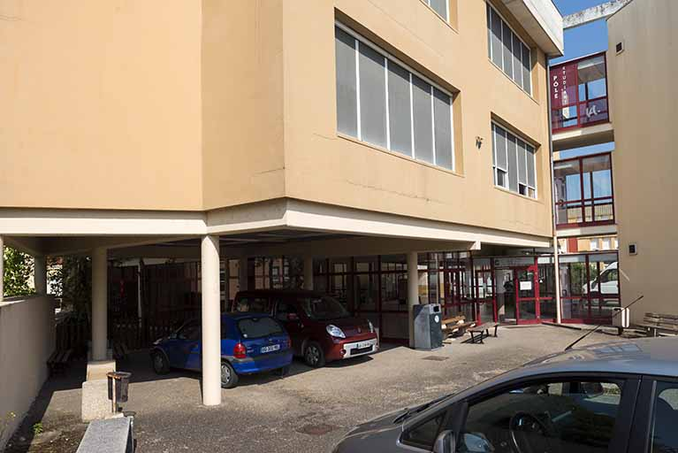 Détail du préau, au sud de l'externat ouest. © Mary Ruffinoni / Région Bourgogne-Franche-Comté, Inventaire du patrimoine - 2013