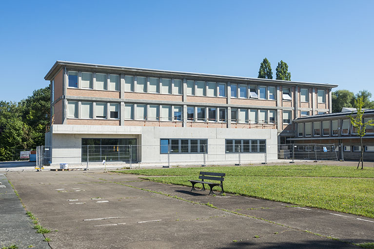 Face antérieure de l'externat (ex-Léger) durant les travaux. © Mary Ruffinoni / Région Bourgogne-Franche-Comté, Inventaire du patrimoine - 2014
