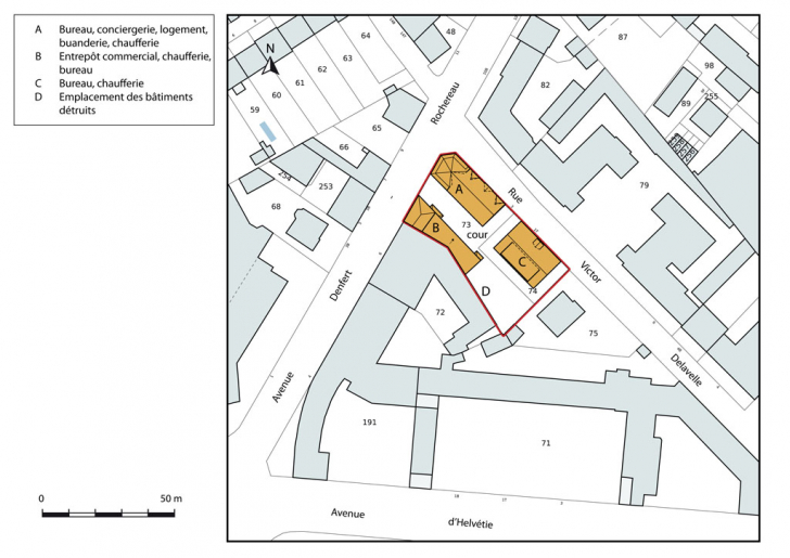 Plan-masse et de situation. Extrait du plan cadastral, 2014, section CW. © Mathias Papigny / Région Bourgogne-Franche-Comté, Inventaire du patrimoine - 2014 Plan-masse et de situation. Extrait du plan cadastral, 2014, section CW. © Mathias Papigny / Région Bourgogne-Franche-Comté, Inventaire du patrimoine - 2014