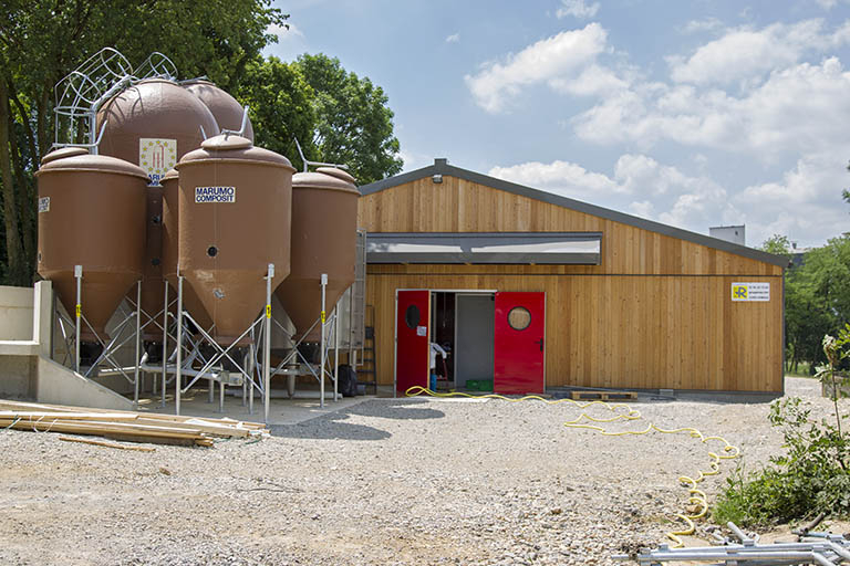 Pignon nord de la porcherie.  © Sonia Dourlot / Région Bourgogne-Franche-Comté, Inventaire du patrimoine - 2014