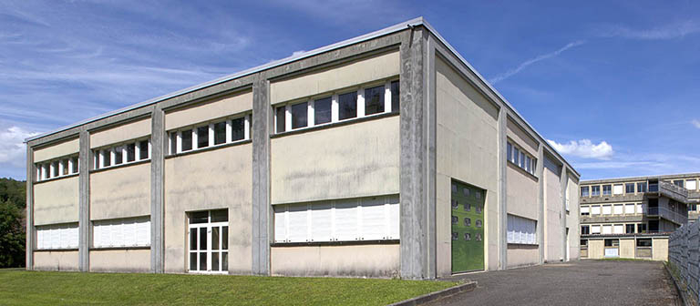 Angle sud-ouest de l'atelier d'électrotechnique, d'électronique et d'ascensoriste. © Sonia Dourlot / Région Bourgogne-Franche-Comté, Inventaire du patrimoine - 2014