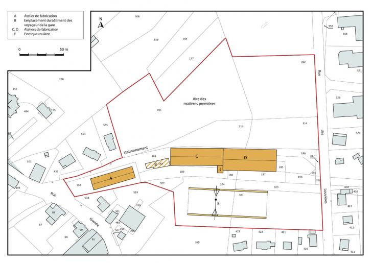Plan-masse et de situation. Extrait du plan cadastral, 2013, section AC. © Mathias Papigny / Région Bourgogne-Franche-Comté, Inventaire du patrimoine - 2014