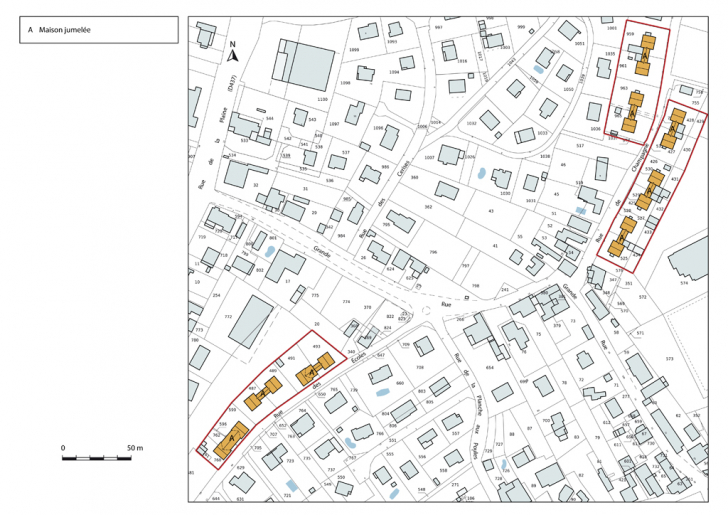 Plan-masse et de situation, section D. © Mathias Papigny / Région Bourgogne-Franche-Comté, Inventaire du patrimoine - 2014