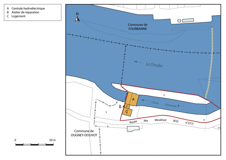 Plan-masse et de situation, section C. © Mathias Papigny / Région Bourgogne-Franche-Comté, Inventaire du patrimoine - 2014