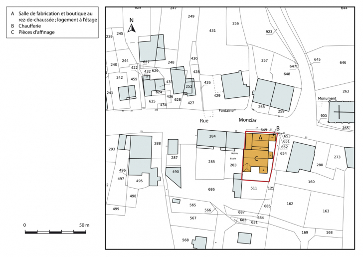 Plan-masse et de situation, section C. © Mathias Papigny / Région Bourgogne-Franche-Comté, Inventaire du patrimoine - 2014