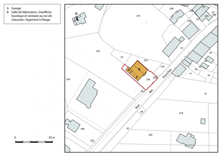 Plan-masse et de situation, section AC. © Mathias Papigny / Région Bourgogne-Franche-Comté, Inventaire du patrimoine - 2014