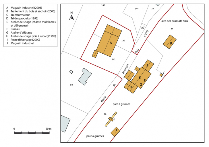 Plan-masse et de situation, section ZO. © Mathias Papigny / Région Bourgogne-Franche-Comté, Inventaire du patrimoine - 2014