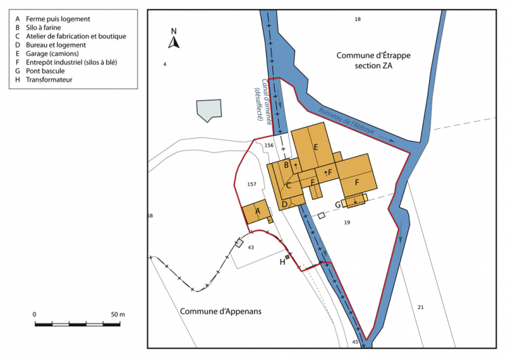 Plan-masse et de situation, extrait du plan cadastral, 2014, section B. © Mathias Papigny / Région Bourgogne-Franche-Comté, Inventaire du patrimoine - 2014 Plan-masse et de situation, extrait du plan cadastral, 2014, section B. © Mathias Papigny / Région Bourgogne-Franche-Comté, Inventaire du patrimoine - 2014