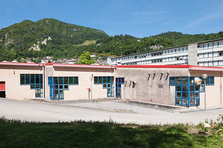 Atelier, ancien atelier mécanique : façade latérale Sud. © Jérôme Mongreville / Région Bourgogne-Franche-Comté, Inventaire du patrimoine - 2014