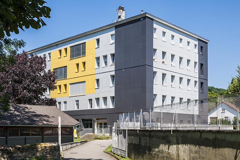  Façade latérale de l'internat après rénovation. © Jérôme Mongreville / Région Bourgogne-Franche-Comté, Inventaire du patrimoine - 2014