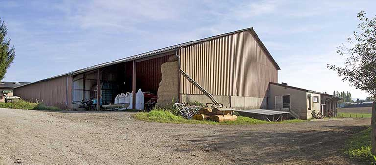 Pignon nord-ouest du fenil. © Sonia Dourlot / Région Bourgogne-Franche-Comté, Inventaire du patrimoine - 2014