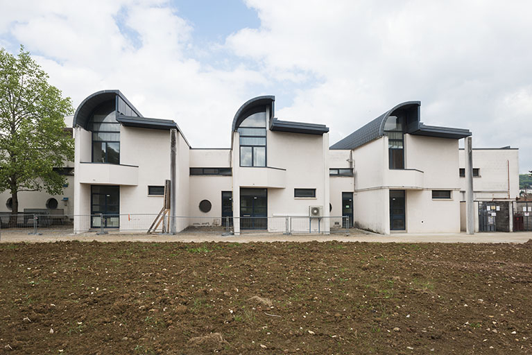 Façades postérieures sud-est des ateliers. © Mary Ruffinoni / Région Bourgogne-Franche-Comté, Inventaire du patrimoine - 2014