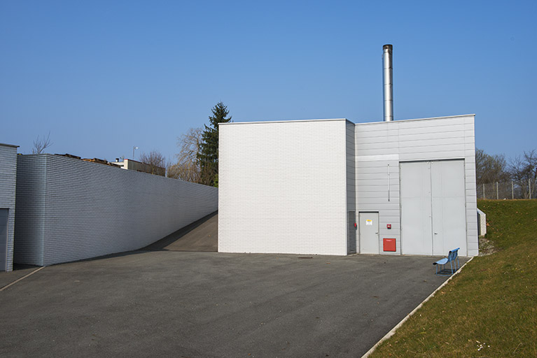 Façade postérieure sud de la chaufferie. © Mary Ruffinoni / Région Bourgogne-Franche-Comté, Inventaire du patrimoine - 2014