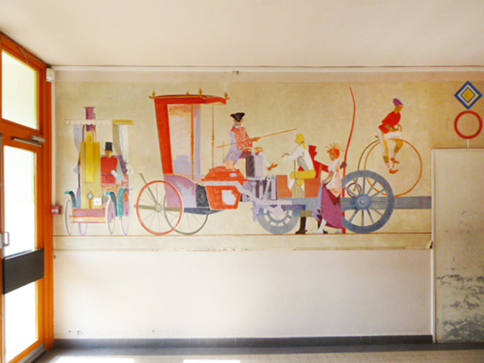 Vue d'un fragment de panneau aujourd'hui détruit. © Philippe Mairot / Région Bourgogne-Franche-Comté, Inventaire du patrimoine - 2015