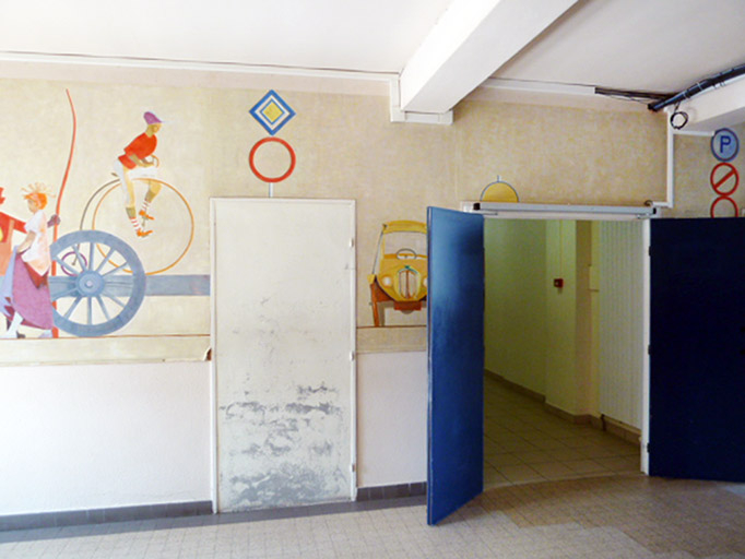 Vue d'un fragment de panneau aujourd'hui détruit. © Philippe Mairot / Région Bourgogne-Franche-Comté, Inventaire du patrimoine - 2015