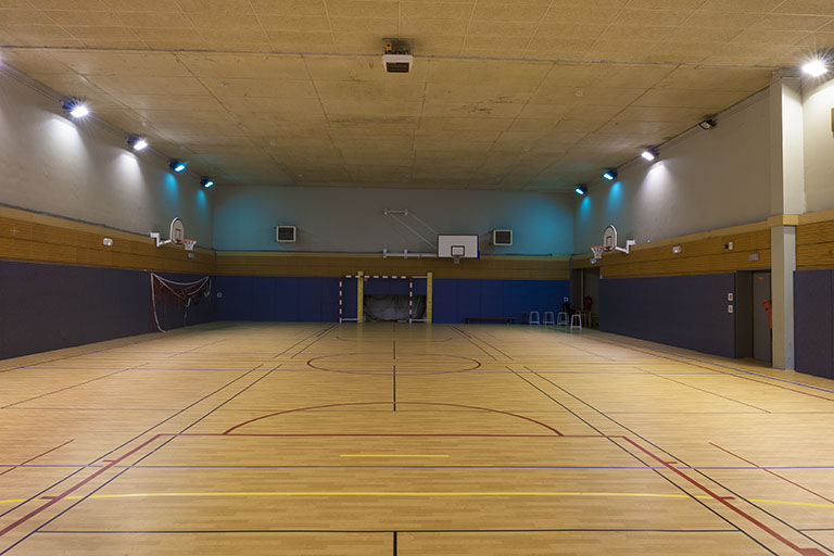 Dans le gymnase. © Jérôme Mongreville / Région Bourgogne-Franche-Comté, Inventaire du patrimoine - 2015