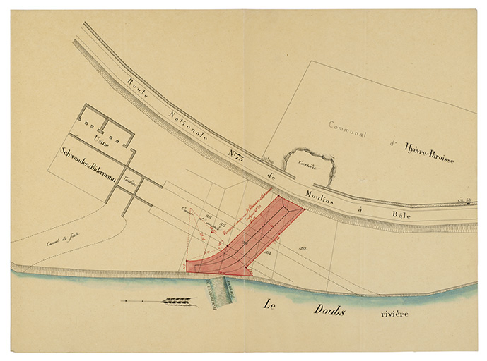Usine Schwander et Bidermann. Plan des lieux, 1894. © Sonia Dourlot / Région Bourgogne-Franche-Comté, Inventaire du patrimoine - 2015
