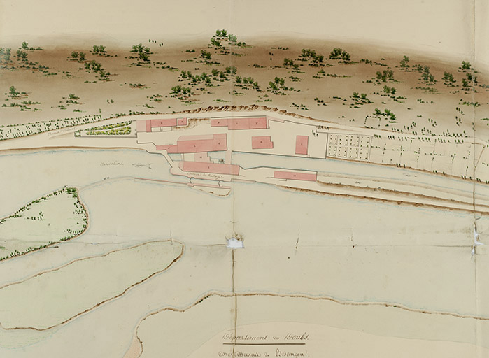 Plan général de situation des usines de Gouille [...], 1833. © Sonia Dourlot / Région Bourgogne-Franche-Comté, Inventaire du patrimoine - 2015