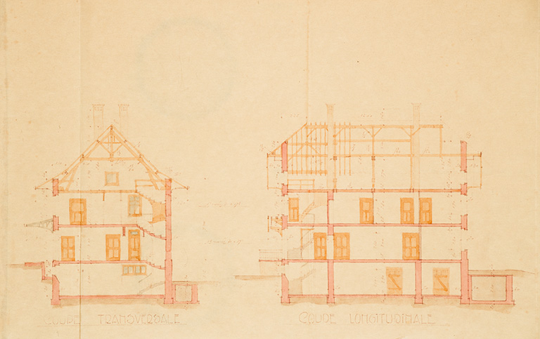 Commune de Fessevillers. Projet de construction d’une fruitière [détail : coupes], 1932. © Jérôme Mongreville / Région Bourgogne-Franche-Comté, Inventaire du patrimoine - 2015