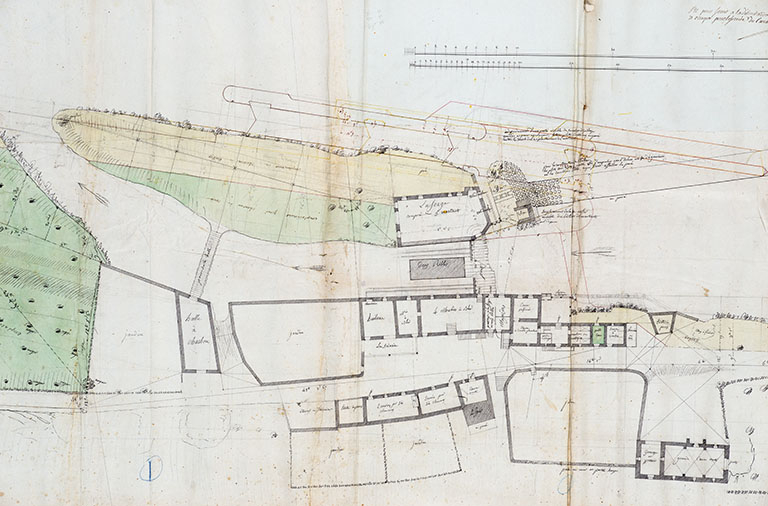 [Plan des usines de Gouille], 1809. © Jérôme Mongreville / Région Bourgogne-Franche-Comté, Inventaire du patrimoine - 2015
