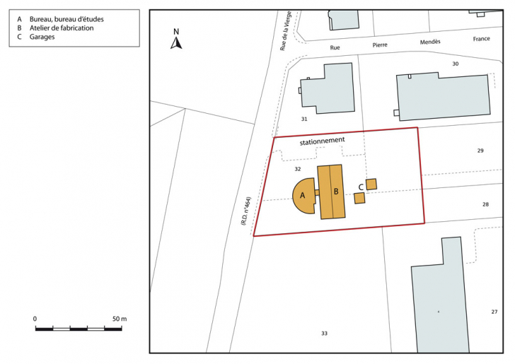 Plan-masse et de situation. Extrait du plan cadastral, 2015, section AN. © Mathias Papigny / Région Bourgogne-Franche-Comté, Inventaire du patrimoine - 2015 Plan-masse et de situation. Extrait du plan cadastral, 2015, section AN. © Mathias Papigny / Région Bourgogne-Franche-Comté, Inventaire du patrimoine - 2015