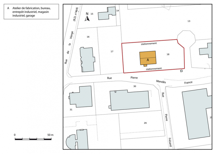 Plan-masse et de situation. Extrait du plan cadastral, 2015, section AN. © Mathias Papigny / Région Bourgogne-Franche-Comté, Inventaire du patrimoine - 2015