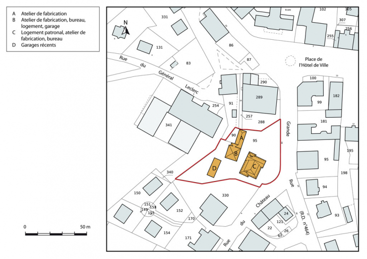 Plan-masse et de situation. Extrait du plan cadastral, 2015, section AI. © Mathias Papigny / Région Bourgogne-Franche-Comté, Inventaire du patrimoine - 2015 Plan-masse et de situation. Extrait du plan cadastral, 2015, section AI. © Mathias Papigny / Région Bourgogne-Franche-Comté, Inventaire du patrimoine - 2015