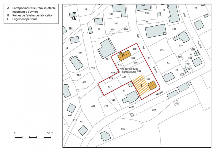 Plan-masse et de situation. Extrait du plan cadastral, 2015, section AI. © Mathias Papigny / Région Bourgogne-Franche-Comté, Inventaire du patrimoine - 2015 Plan-masse et de situation. Extrait du plan cadastral, 2015, section AI. © Mathias Papigny / Région Bourgogne-Franche-Comté, Inventaire du patrimoine - 2015