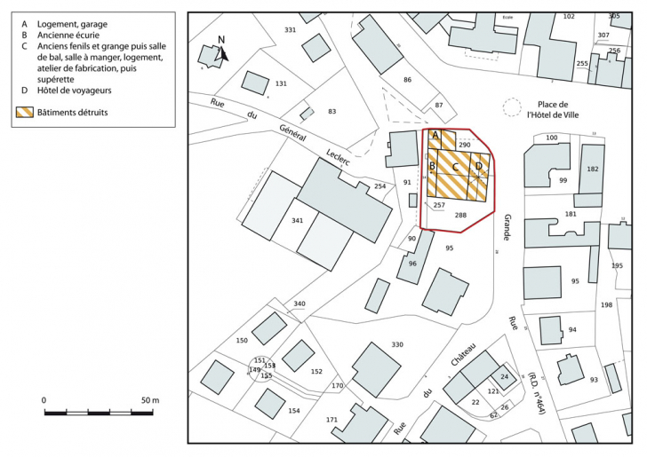 Plan-masse et de situation. Extrait du plan cadastral, 2015, section AI. © Mathias Papigny / Région Bourgogne-Franche-Comté, Inventaire du patrimoine - 2015 Plan-masse et de situation. Extrait du plan cadastral, 2015, section AI. © Mathias Papigny / Région Bourgogne-Franche-Comté, Inventaire du patrimoine - 2015