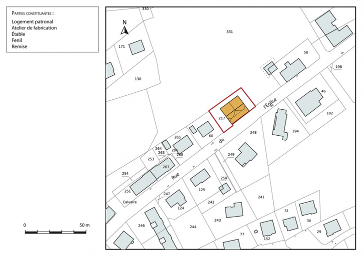 Plan-masse et de situation. Extrait du plan cadastral, 2015, section AD. © Mathias Papigny / Région Bourgogne-Franche-Comté, Inventaire du patrimoine - 2015 Plan-masse et de situation. Extrait du plan cadastral, 2015, section AD. © Mathias Papigny / Région Bourgogne-Franche-Comté, Inventaire du patrimoine - 2015