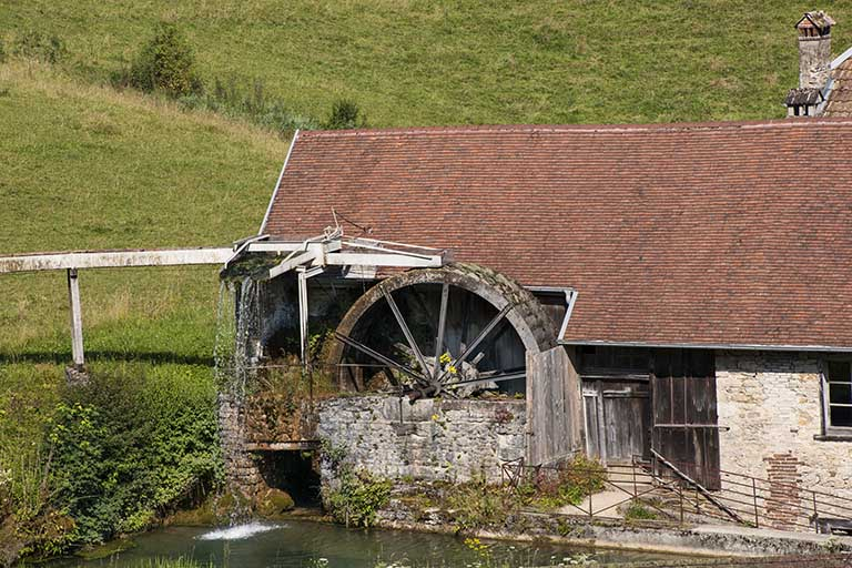 Roue hydraulique de la machine soufflante. © Jérôme Mongreville / Région Bourgogne-Franche-Comté, Inventaire du patrimoine - 2015