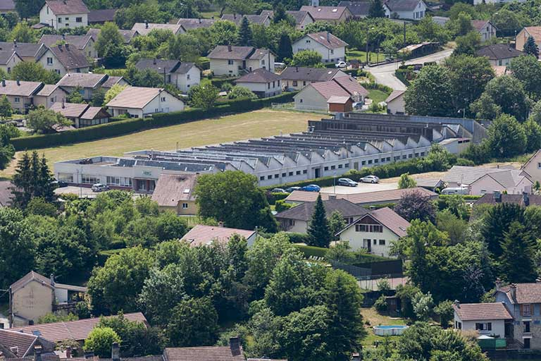 Vue plongeante depuis le nord-ouest. © Jérôme Mongreville / Région Bourgogne-Franche-Comté, Inventaire du patrimoine - 2015