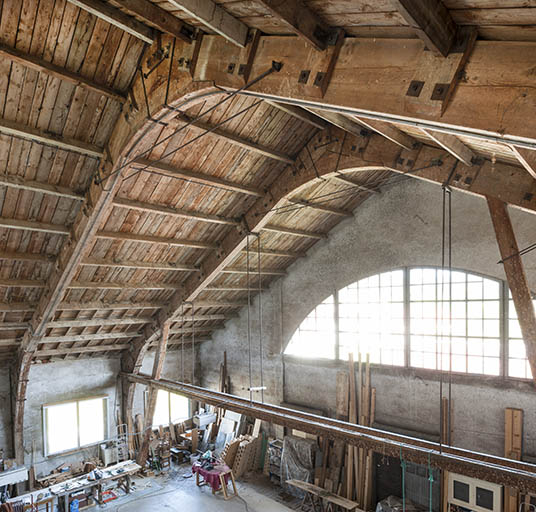 Vue d'ensemble de la charpente. © Jérôme Mongreville / Région Bourgogne-Franche-Comté, Inventaire du patrimoine - 2015