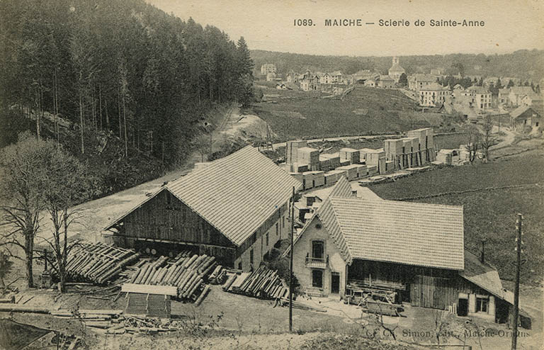 1089. Maîche - Scierie de Sainte-Anne, 1ère moitié 20e siècle (après 1911). © Laurent Poupard / Région Bourgogne-Franche-Comté, Inventaire du patrimoine - 2015