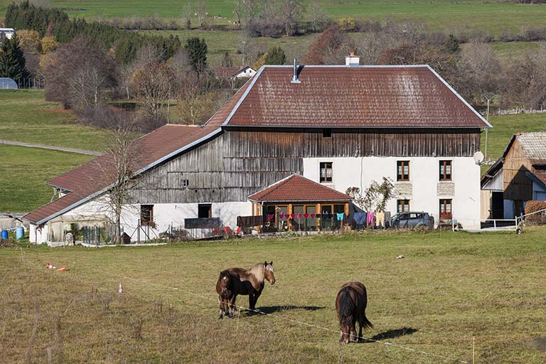 Ferme : façade sud. © Jérôme Mongreville / Région Bourgogne-Franche-Comté, Inventaire du patrimoine - 2015
