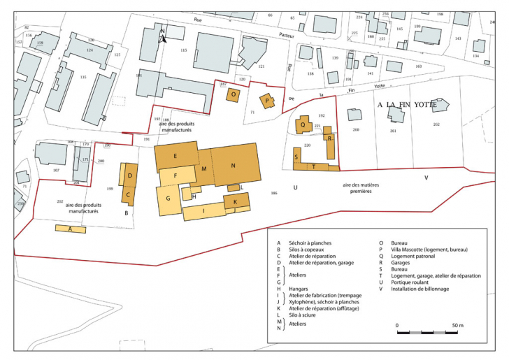 Plan-masse et de situation. Extrait du plan cadastral, 2015, section AI. © Mathias Papigny / Région Bourgogne-Franche-Comté, Inventaire du patrimoine - 2015