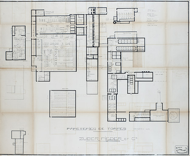 Papeteries de Torpes, plan d'ensemble, 1923. © Léa Huguenin-Vuillemin / Région Bourgogne-Franche-Comté, Inventaire du patrimoine - 2015