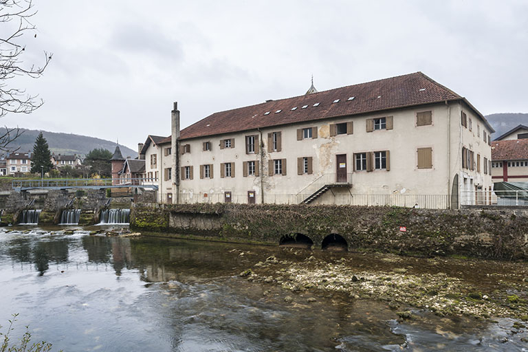 Façade nord du bâtiment du moulin. © Jérôme Mongreville / Région Bourgogne-Franche-Comté, Inventaire du patrimoine - 2015