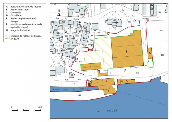 Plan-masse et de situation. Extrait du plan cadastral, 2015, section AN. © Mathias Papigny / Région Bourgogne-Franche-Comté, Inventaire du patrimoine - 2015