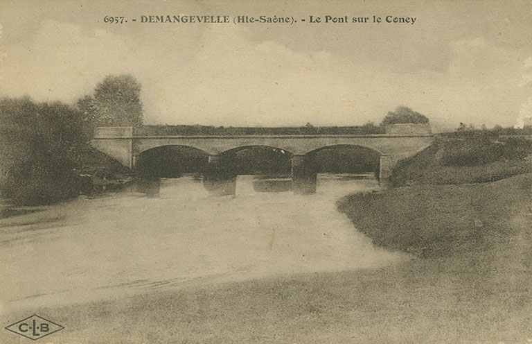 Demangevelle. Le pont sur le Coney. Carte postale. © Jérôme  Mongreville (reproduction) / Région Bourgogne-Franche-Comté, Inventaire du patrimoine - 2015 Demangevelle. Le pont sur le Coney. Carte postale. © Jérôme  Mongreville (reproduction) / Région Bourgogne-Franche-Comté, Inventaire du patrimoine - 2015