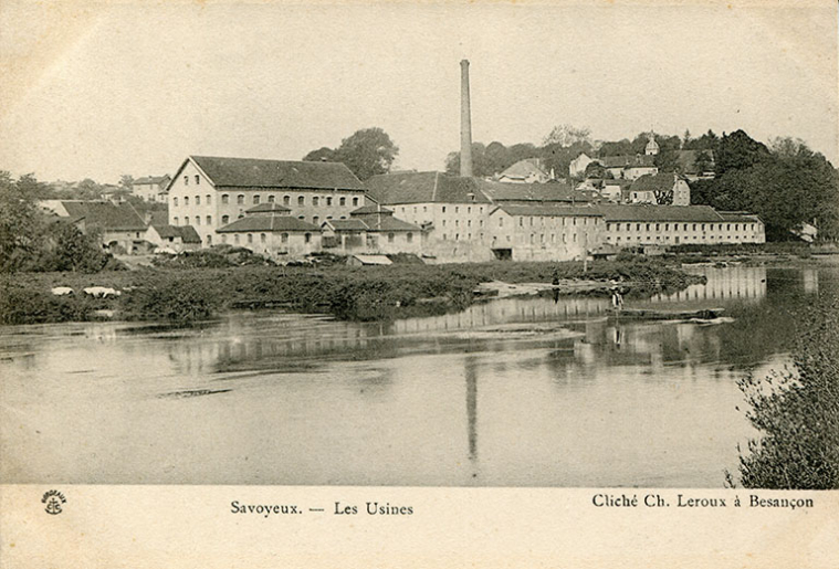 Savoyeux - Les usines, carte postale, s.d. [fin 19e ou début 20e siècle]. © Jérôme  Mongreville (reproduction) / Région Bourgogne-Franche-Comté, Inventaire du patrimoine - 2015