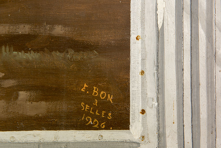 Détail de la signature. © Sonia Dourlot / Région Bourgogne-Franche-Comté, Inventaire du patrimoine - 2015