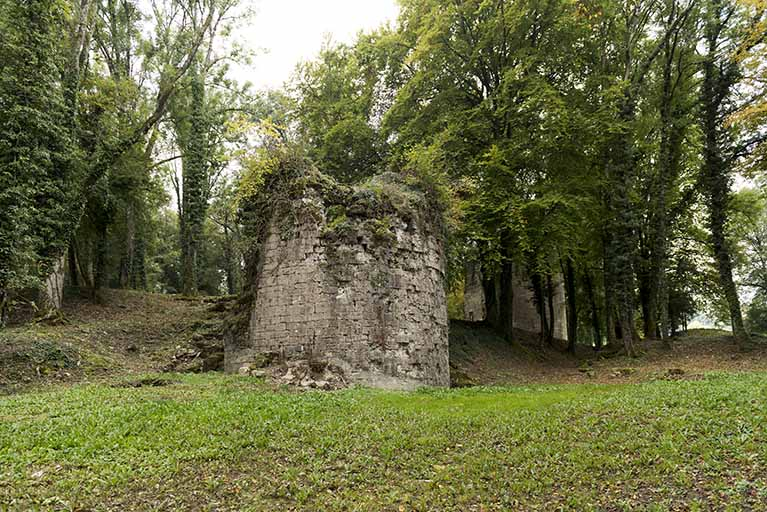 Depuis l'est, vue sur la tour est. La tour ouest est au second plan.  © Sonia Dourlot / Région Bourgogne-Franche-Comté, Inventaire du patrimoine - 2015